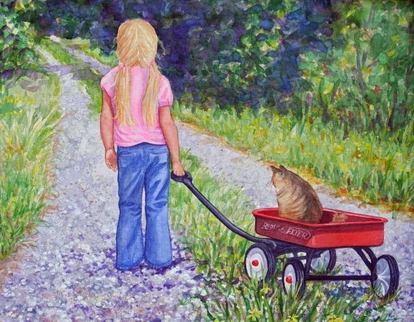 A Girl And Her Cat